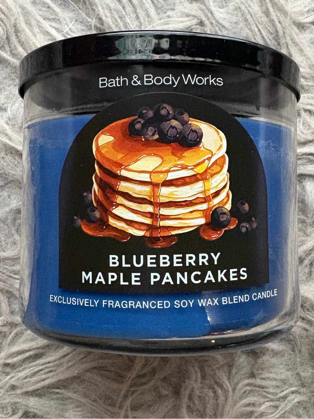 BBW BLUEBERRY MAPLE PANCAKES THREE WICK CANDLE NWT